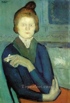  picasso - Woman with a Cigarette 1901 Pablo Picasso